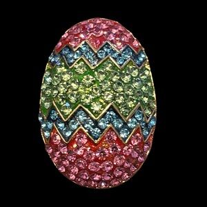 $12. Add on Retro or Vintage Multicolor Rhinestone Easter Egg Brooch